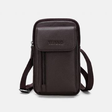 Miesten Aito Nahkainen 6.3 Tuuman Puhelintelineen Vyölaukku Crossbody Bag