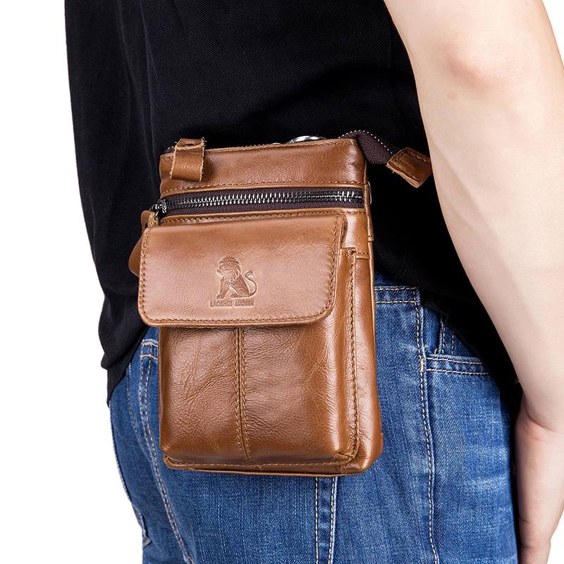 Miesten Aito Nahkainen Multi-carry Crossbody -laukku Lehmännahkainen Laukku