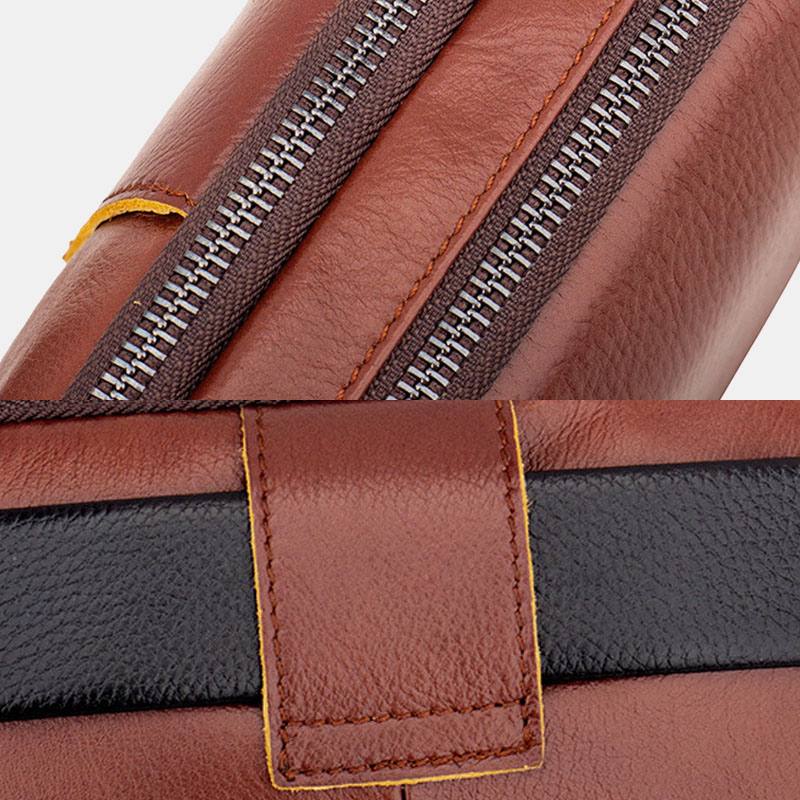 Miesten Aito Nahkainen Retro 7.5 Tuuman Puhelinlaukku Cross Body Bag Vyötärölaukku Vyölenkillä