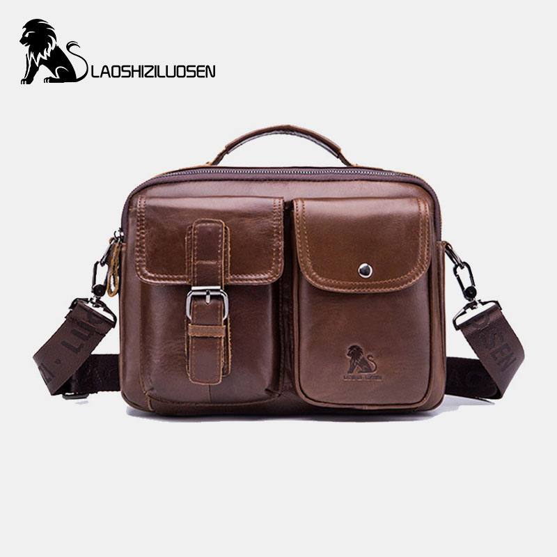 Miesten Aito Nahkainen Vintage-yrityslaukku Crossbody Bag -käsilaukku Töihin