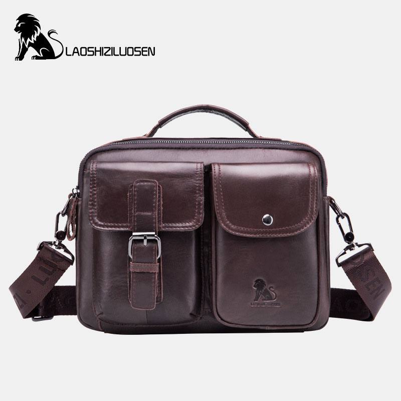 Miesten Aito Nahkainen Vintage-yrityslaukku Crossbody Bag -käsilaukku Töihin