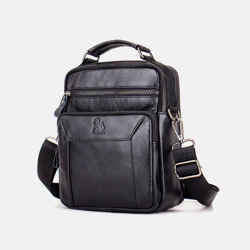 Miesten Aitoa Nahkaa Monitaskuinen Monitoiminen Crossbody Bag Käsilaukku Sling Bag