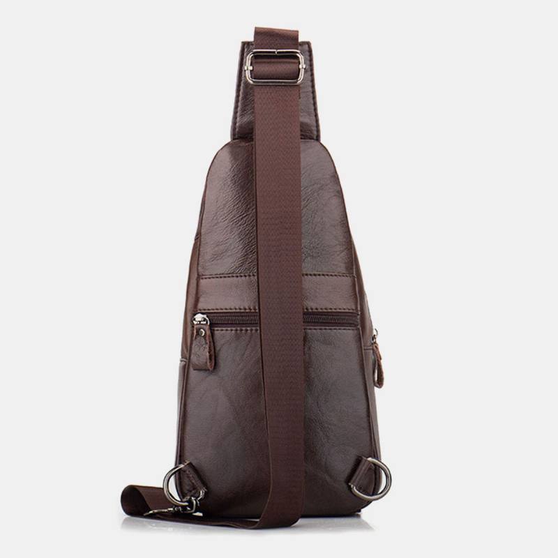 Miesten Aitoa Nahkaa Monitaskuinen Suuri Kapasiteetti Vintage Ensimmäisen Kerroksen Lehmännahkainen Crossbody Laukut Olkalaukku Rintalaukku