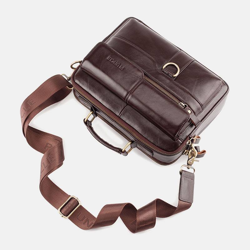 Miesten Aitoa Nahkaa Monitaskuiset Crossbody-laukut Suuri Kapasiteetti Retro 6.5 Tuuman Puhelinlaukku Salkku Olkalaukku Käsilaukku