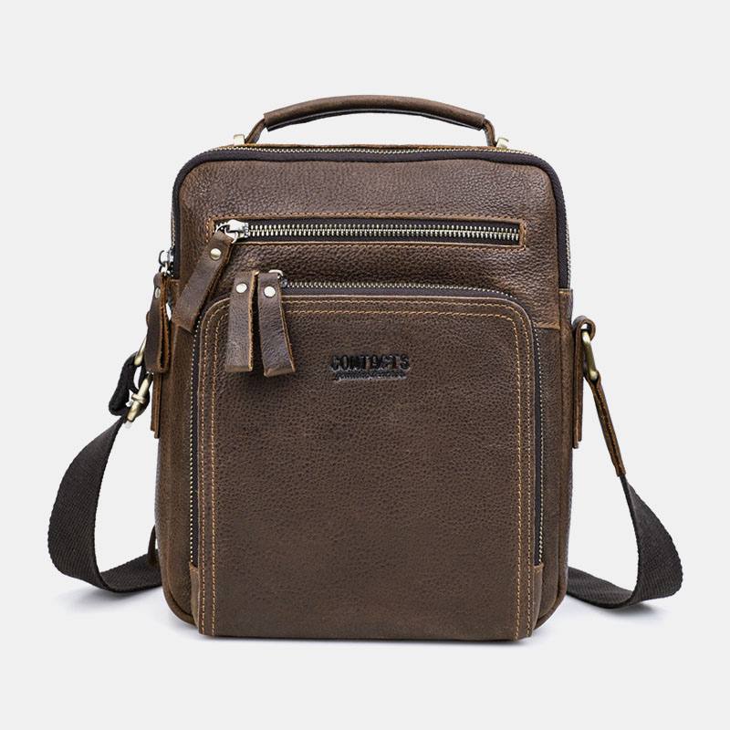 Miesten Aitoa Nahkaa Monitoiminen Monitaskuinen Vintage-salkut Messenger Bag Crossbody Bag Käsilaukku