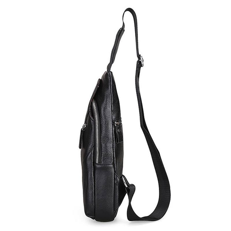 Miesten Aitoa Nahkaa Muodin Rento Rintareppu Daypack Sling Bag Olkalaukku