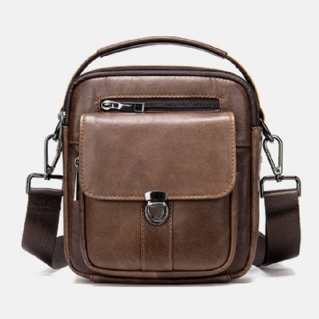 Miesten Aitoa Nahkaa Selkävarkaudenesto Tasku Crossbody Laukut Retro Multi-pocket Kulutusta Kestävä Messenger Bag Olkalaukku