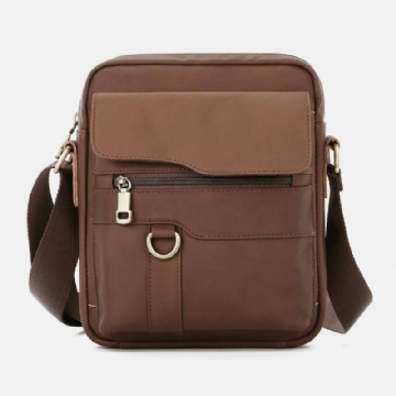 Miesten Aitoa Nahkaa Suuri Kapasiteetti Vintage Rento 6.5 Tuuman Puhelinlaukku Crossbody Bag Olkalaukku Messenger Salkku