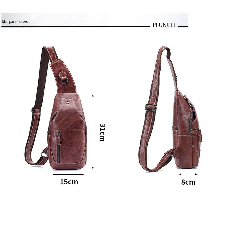 Miesten Aitoa Nahkaa Varkaudenesto Crossbody Bag Rintalaukku