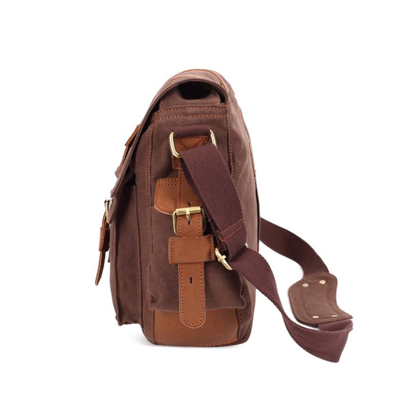 Miesten Canvas Microfibric Leather Rento Outdoor Messenger -olkalaukku