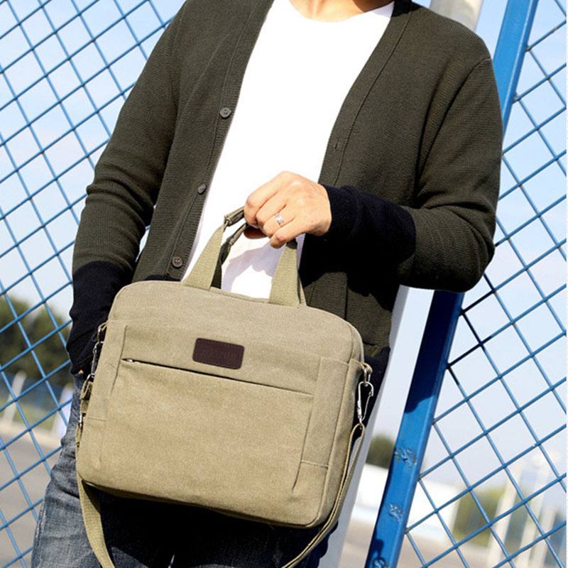 Miesten Canvas Olkalaukku Crossbody Bag Käsilaukku Business Bag