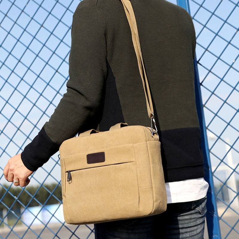 Miesten Canvas Olkalaukku Crossbody Bag Käsilaukku Business Bag