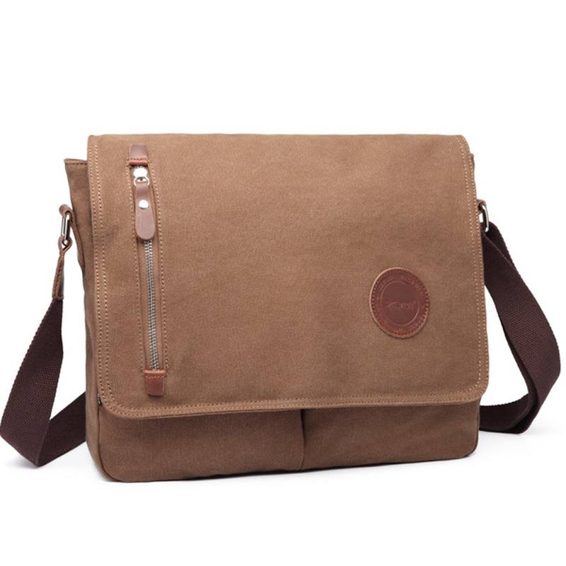 Miesten Canvas-olkalaukku Rento Messenger Bag Retro Kannettavan Tietokoneen Laukku