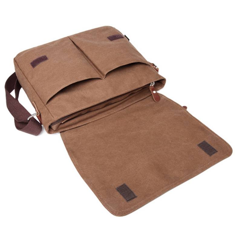 Miesten Canvas-olkalaukku Rento Messenger Bag Retro Kannettavan Tietokoneen Laukku