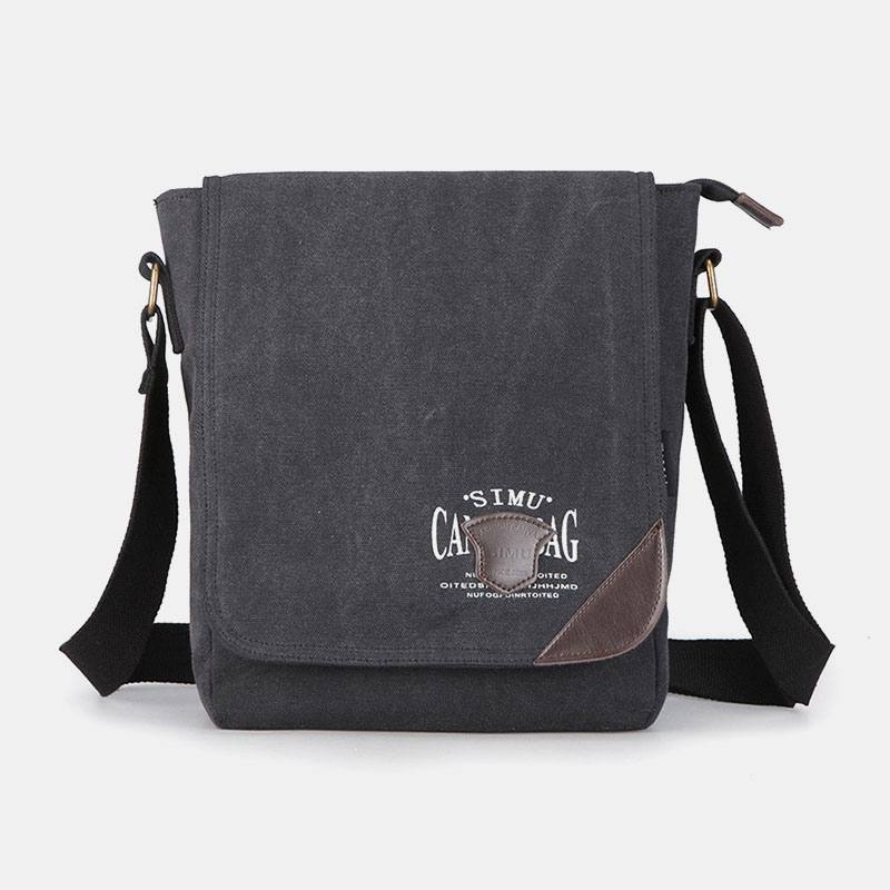 Miesten Canvas Retro Suuren Kapasiteetin Olkalaukku Crossbody Laukku