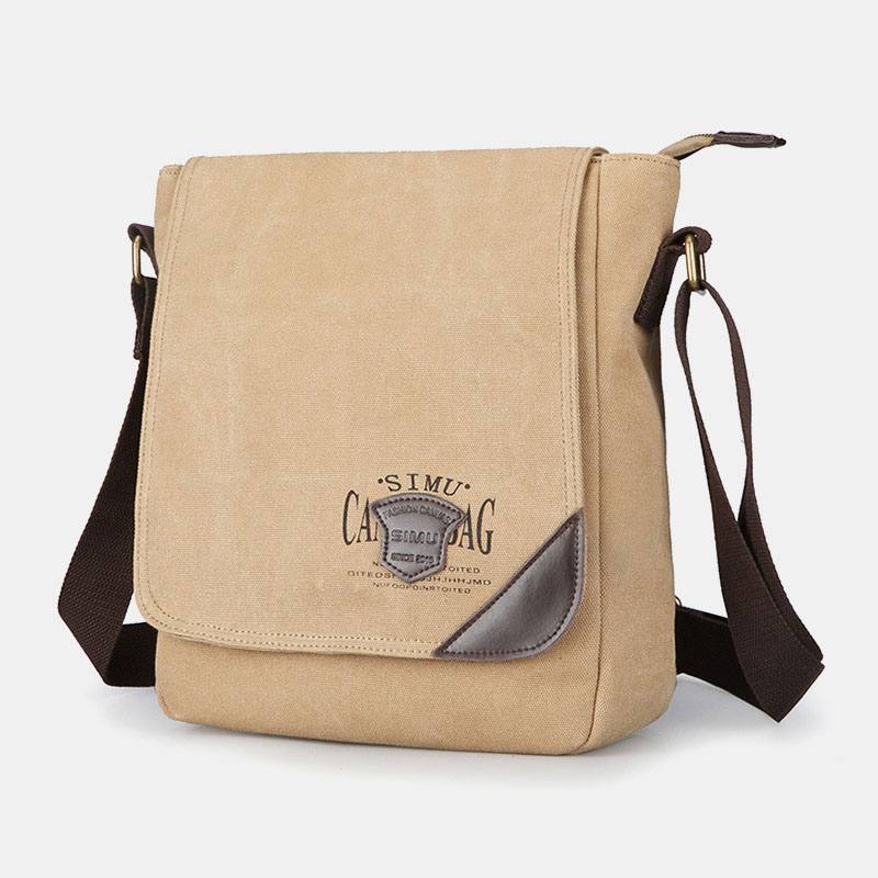 Miesten Canvas Retro Suuren Kapasiteetin Olkalaukku Crossbody Laukku