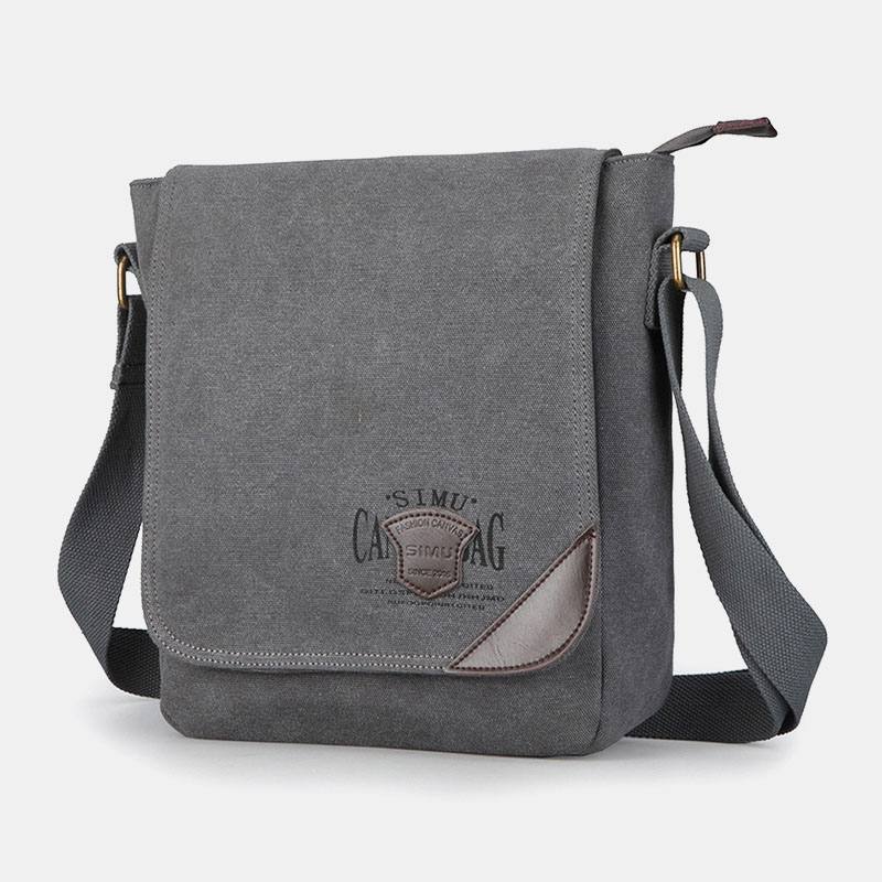 Miesten Canvas Retro Suuren Kapasiteetin Olkalaukku Crossbody Laukku