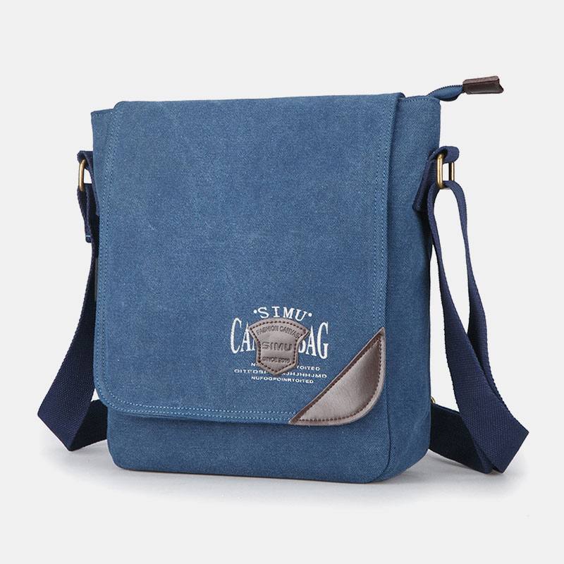 Miesten Canvas Retro Suuren Kapasiteetin Olkalaukku Crossbody Laukku