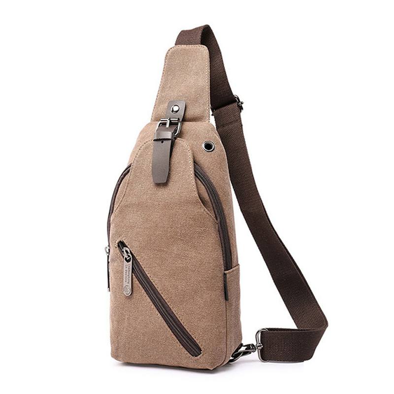 Miesten Canvas Sling Bag Outdoor Sport Rento Rintapakkaus Crossbody Swagger Bag