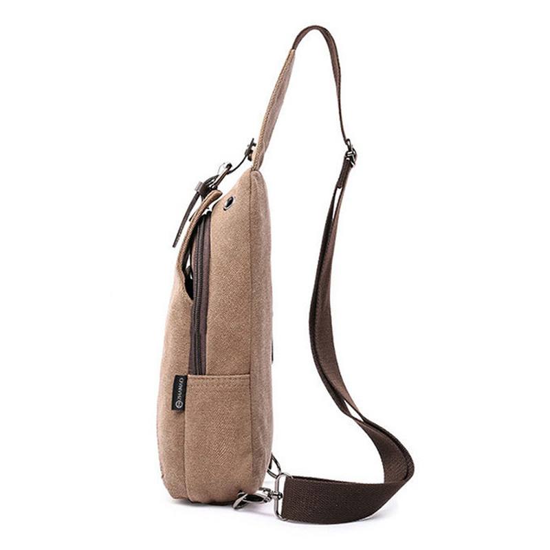 Miesten Canvas Sling Bag Outdoor Sport Rento Rintapakkaus Crossbody Swagger Bag