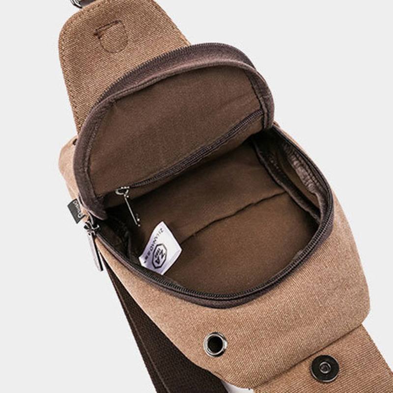 Miesten Canvas Sling Bag Outdoor Sport Rento Rintapakkaus Crossbody Swagger Bag