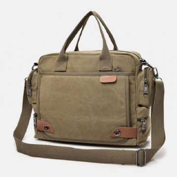 Miesten Canvas Suuri Tilavuus Multi-pocket Rento 13.3 Tuuman Kannettavan Tietokoneen Laukku Crossbody Laukut Olkalaukun Salkku