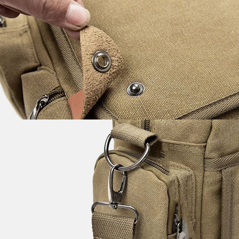 Miesten Canvas Suuri Tilavuus Multi-pocket Rento 13.3 Tuuman Kannettavan Tietokoneen Laukku Crossbody Laukut Olkalaukun Salkku