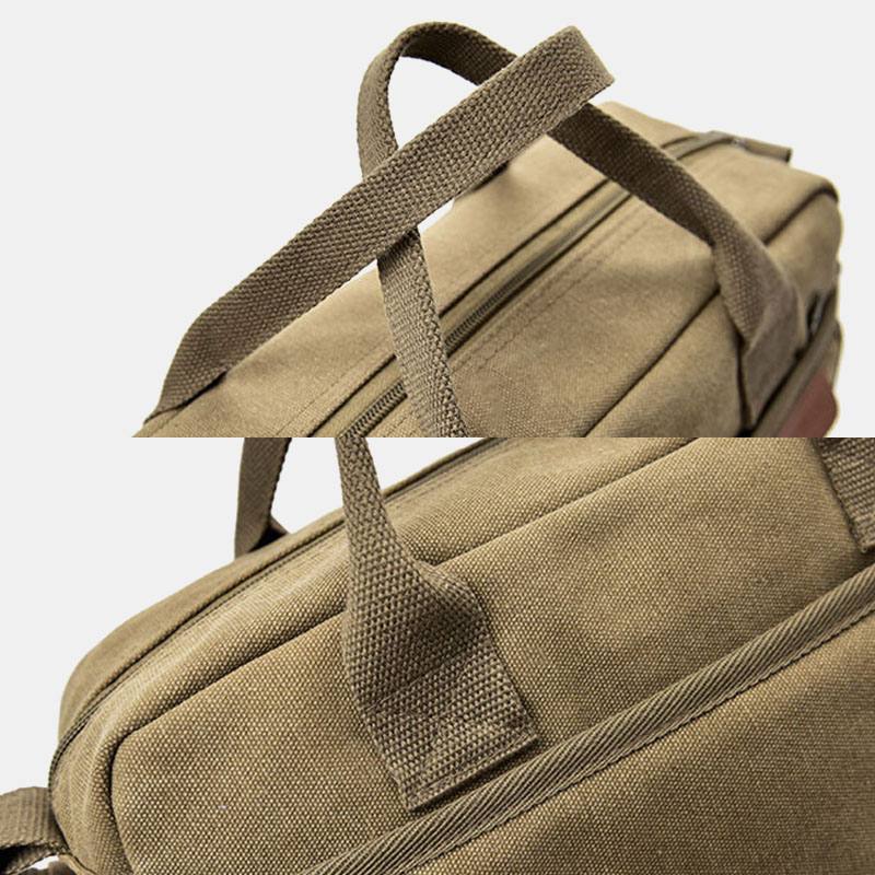 Miesten Canvas Suuri Tilavuus Multi-pocket Rento 13.3 Tuuman Kannettavan Tietokoneen Laukku Crossbody Laukut Olkalaukun Salkku