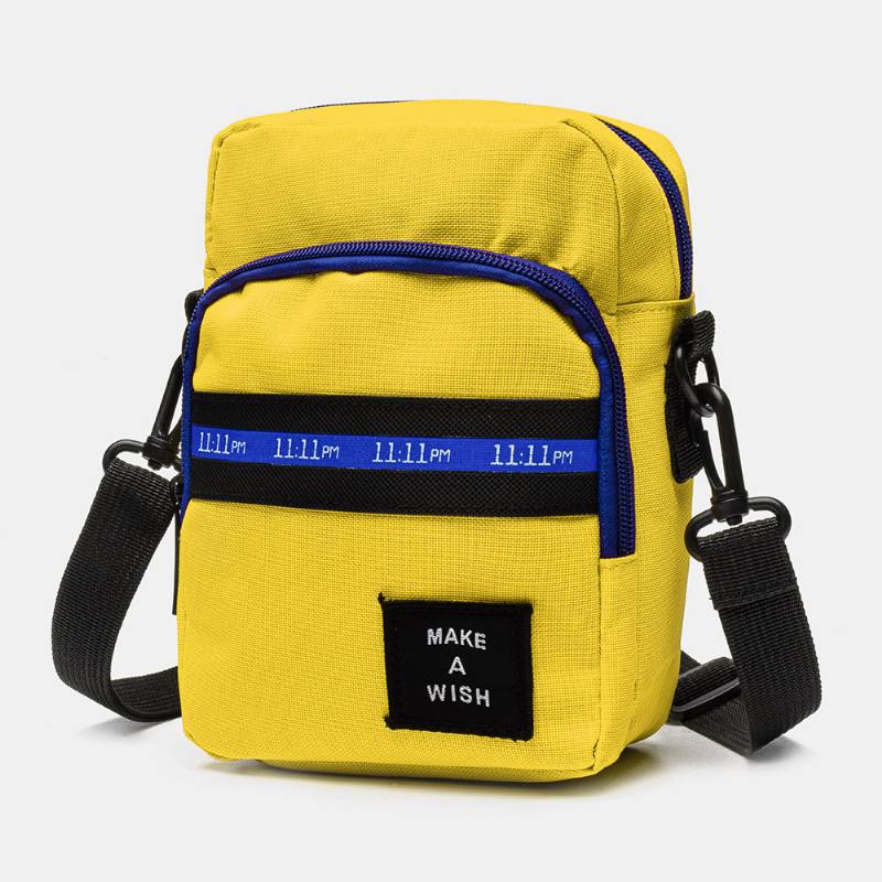 Miesten Ja Naisten Crossbody Bag Color Block Vetoketjukassit Vedenpitävä Matkalle