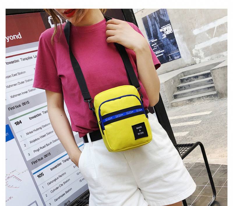 Miesten Ja Naisten Crossbody Bag Color Block Vetoketjukassit Vedenpitävä Matkalle