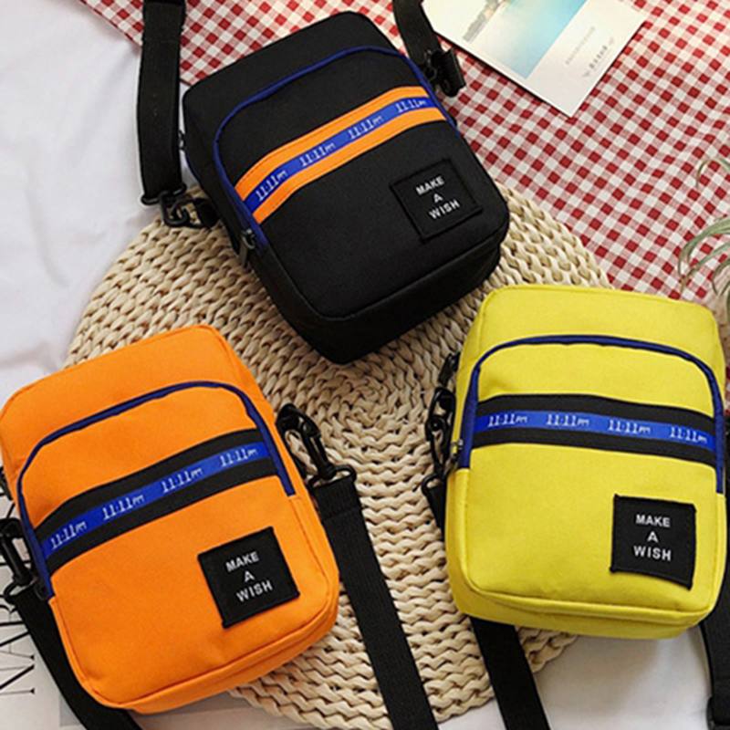 Miesten Ja Naisten Crossbody Bag Color Block Vetoketjukassit Vedenpitävä Matkalle