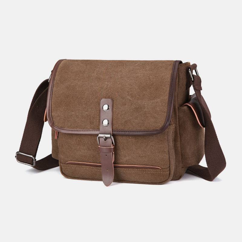 Miesten Kangas Suuren Kapasiteetin Vedenkestävä Vintage Kannettavan Tietokoneen Messenger Bag Olkalaukku Crossbody Laukku