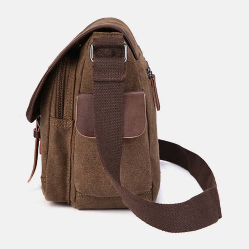 Miesten Kangas Suuren Kapasiteetin Vedenkestävä Vintage Kannettavan Tietokoneen Messenger Bag Olkalaukku Crossbody Laukku