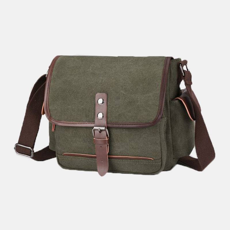 Miesten Kangas Suuren Kapasiteetin Vedenkestävä Vintage Kannettavan Tietokoneen Messenger Bag Olkalaukku Crossbody Laukku