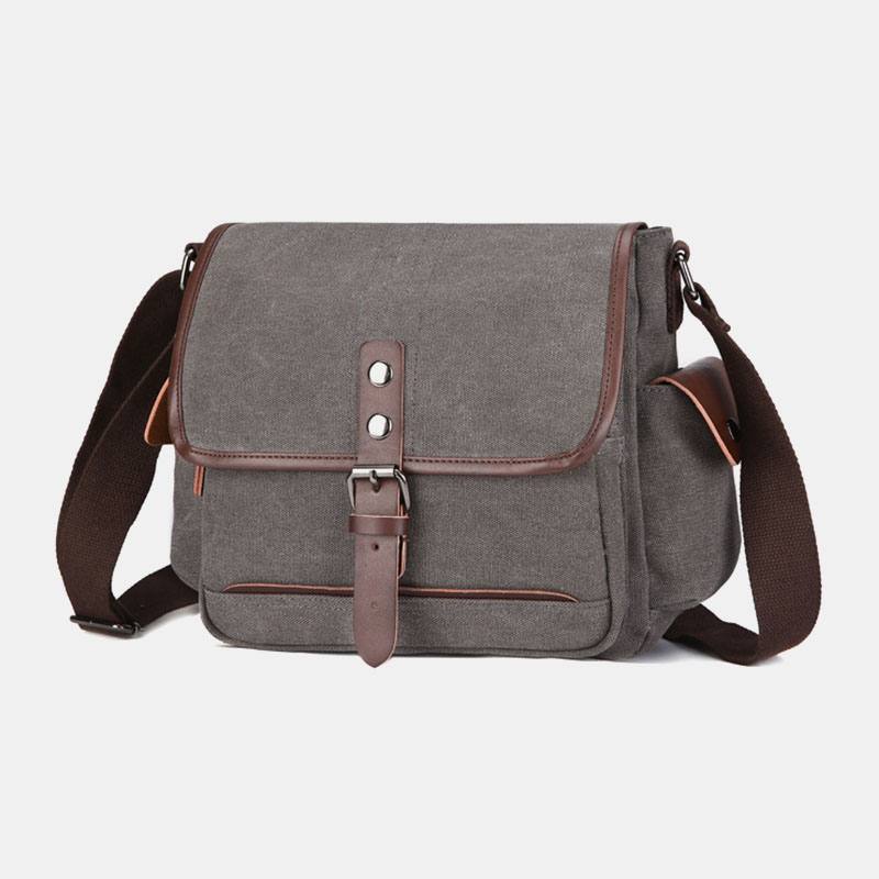 Miesten Kangas Suuren Kapasiteetin Vedenkestävä Vintage Kannettavan Tietokoneen Messenger Bag Olkalaukku Crossbody Laukku