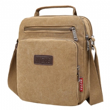 Miesten Kangaslaukku Messenger Bag Pieni Matkalaukku Crossbody Sopiva 9.7 Tuuman Ipad