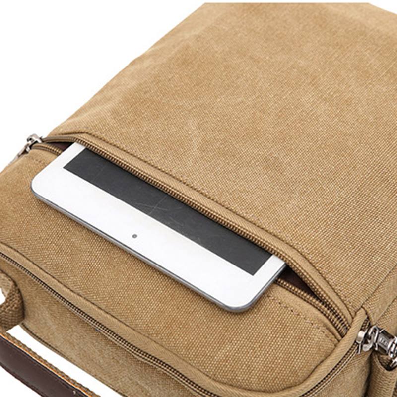 Miesten Kangaslaukku Messenger Bag Pieni Matkalaukku Crossbody Sopiva 9.7 Tuuman Ipad