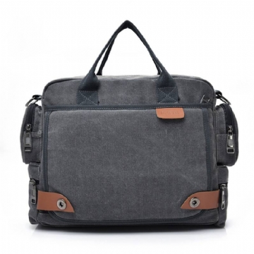 Miesten Laadukas Canvas Rento Business Suuren Kapasiteetin Toimiva Käsilaukku Crossbody Bag