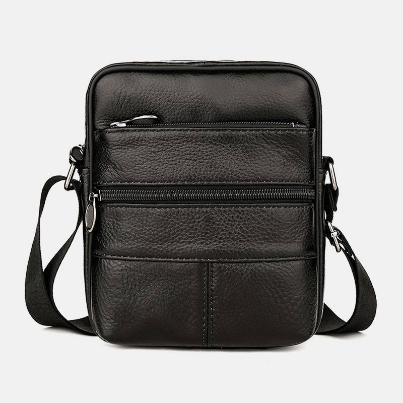 Miesten Monitaskuinen Varkaudenesto Ensimmäinen Kerros Lehmännahkainen Crossbody Laukut Retro Suuri Kapasiteetti Kevyt 6.5 Tuuman Phne Bag Messenger Bag Käsilaukku