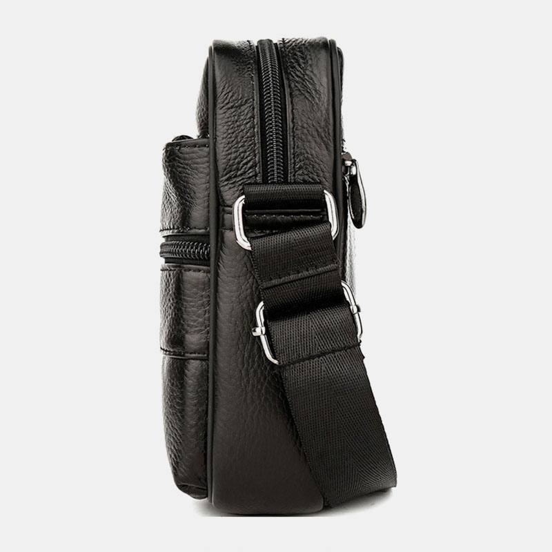 Miesten Monitaskuinen Varkaudenesto Ensimmäinen Kerros Lehmännahkainen Crossbody Laukut Retro Suuri Kapasiteetti Kevyt 6.5 Tuuman Phne Bag Messenger Bag Käsilaukku