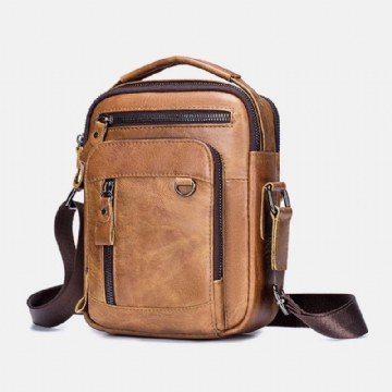 Miesten Multi-pocket Aitoa Nahkaa Crossbody Laukut Takana Varkaudenesto Pocket Design Kulutusta Kestävä Suuri Kapasiteetti Messenger Bag Käsilaukku