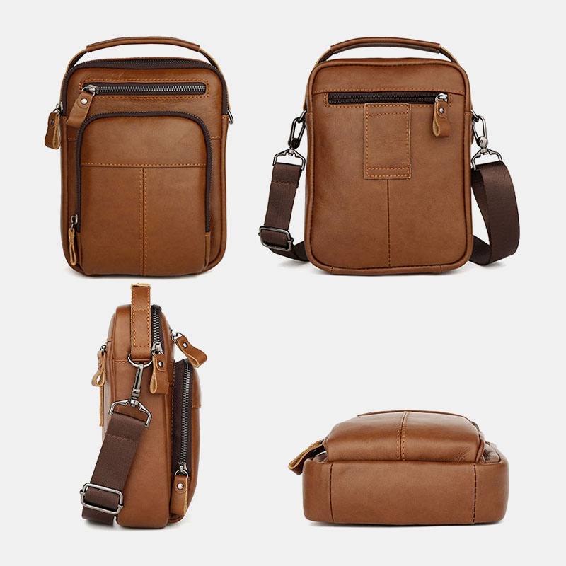 Miesten Multi-pocket Retro 6.5 Tuuman Puhelinlaukku Vyötärölaukku Takana Varkaudenesto Tasku Design Crossbody Laukut Vyölaukku