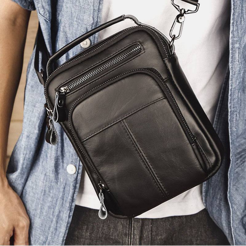 Miesten Multi-pocket Retro 6.5 Tuuman Puhelinlaukku Vyötärölaukku Takana Varkaudenesto Tasku Design Crossbody Laukut Vyölaukku