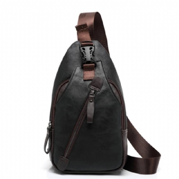 Miesten Pu Crossbody Bag Capacity Vapaa-ajan Olkalaukku