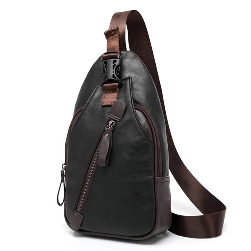 Miesten Pu Crossbody Bag Capacity Vapaa-ajan Olkalaukku