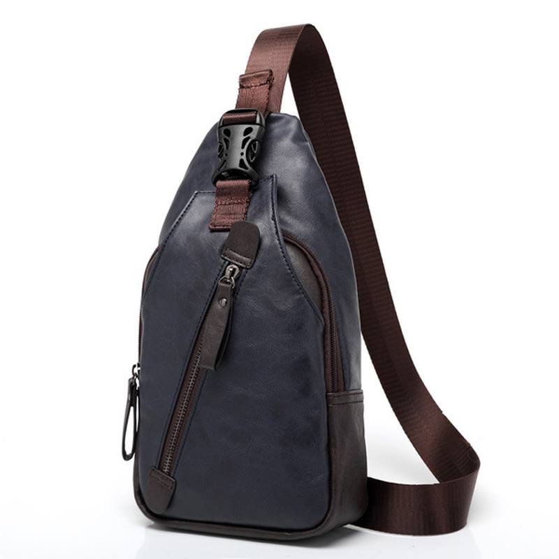 Miesten Pu Crossbody Bag Capacity Vapaa-ajan Olkalaukku