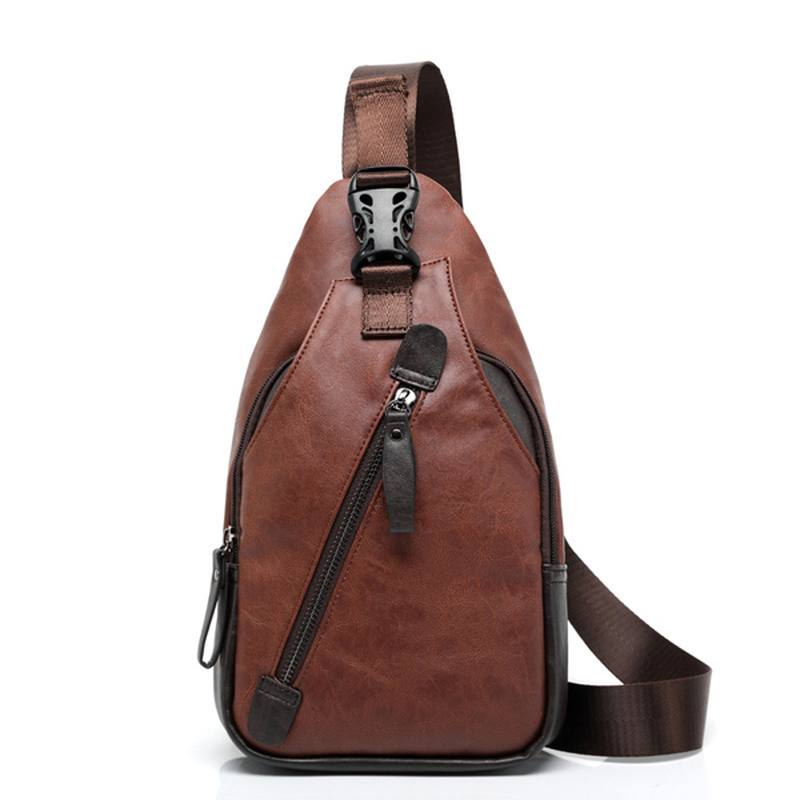 Miesten Pu Crossbody Bag Capacity Vapaa-ajan Olkalaukku