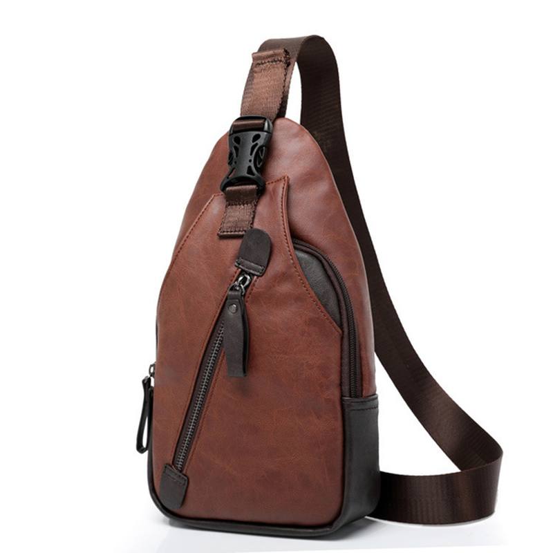 Miesten Pu Crossbody Bag Capacity Vapaa-ajan Olkalaukku