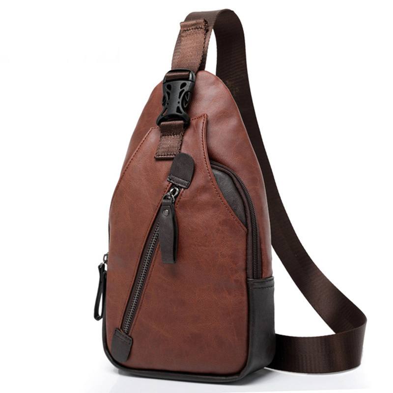 Miesten Pu Crossbody Bag Capacity Vapaa-ajan Olkalaukku