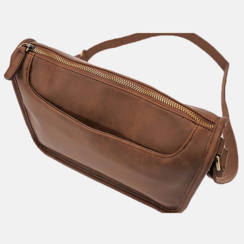 Miesten Pu-nahka Suuri Kapasiteetti Vintage 6.3 Tuuman Puhelinlaukku Messenger Bags Crossbody Laukut Olkalaukku